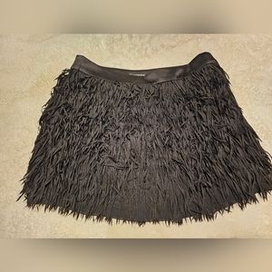 Express black fringe skirt